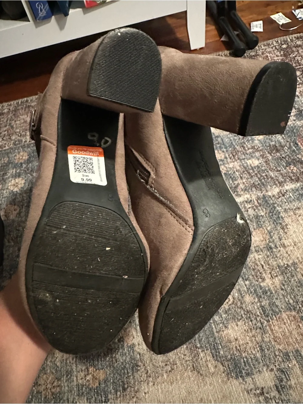 Christian Siriano for Payless Taupe Pink Mauve Suede Buckle Ankle Boots 8